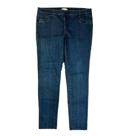 H&M Skinny Elastic Waist Jeans Women's US Size 12 Blue Dark Wash Mid Rise Denim - Picture 2 of 6